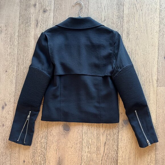 Wilfred Black Crepe Moto Jacket in Size Small - Picture 6 of 6